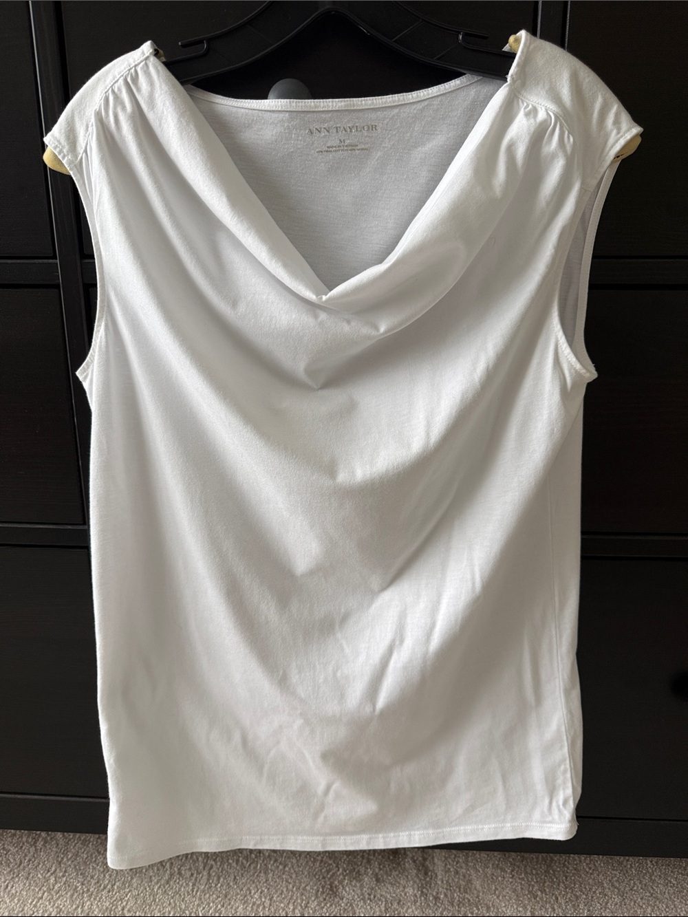 Ann Taylor White Cowl Neck Sleeveless Top - Size M